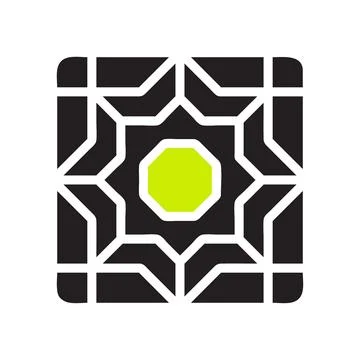 Decoration Ramadan icon solid black green colour ramadan symbol illustratio.. Illustrazione stock