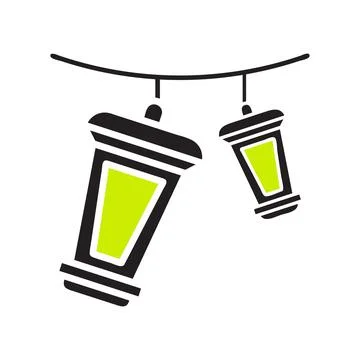 Decoration Ramadan icon solid black green colour ramadan symbol illustratio.. Illustrazione stock