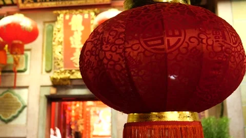 Decoration of Red lanterns during Lunar New Year Видео 329507630