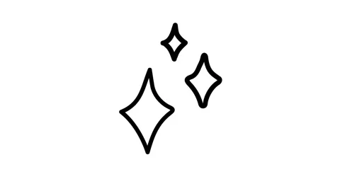 Decoration shiny light star, line hand drawn doodle set animated on white Stock Footage 294719061