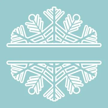Decoration snowflake frame, monogram for text, cutout, line isolated on Stock Illustration