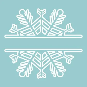Decoration snowflake frame, monogram for text, cutout, line isolated on Stock Illustration