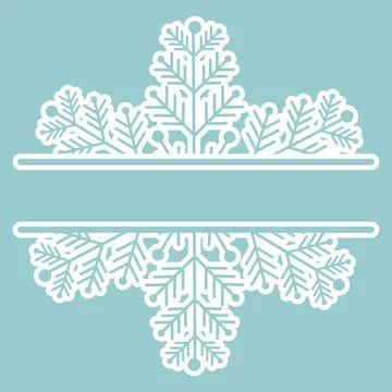 Decoration snowflake frame, monogram for text, cutout, line isolated on Illustrazione stock