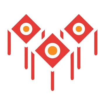 Decoration solid red illustration vector and logo Icon new year icon perfect. Stock Illustration