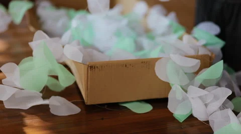 Decoration studio prepare location for the wedding Stock Footage 45322727