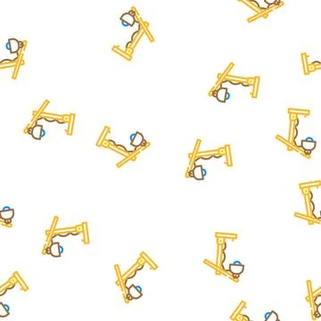 Decoration table lamp vector seamless pattern Stock Illustration