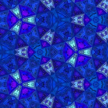 Decoration triangles pattern in blue and marina colors. Line art continuous d Illustrazione stock