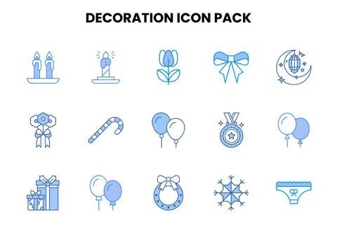 Decoration Two Colour Scalable Icons Pack Stock Illustration