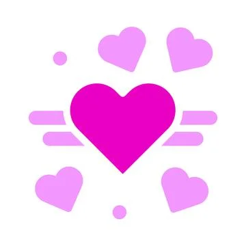 Decoration valentine icon solid pink style illustration vector and logo ico.. Stock Illustration