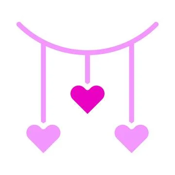 Decoration valentine icon solid pink style illustration vector and logo ico.. Stock Illustration