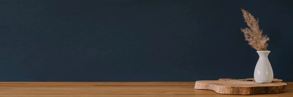 Decoration in vase on navy background with copy space Stock Photos