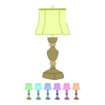 Decoration vintage table lamp vector cartoon graphic Stock Illustration