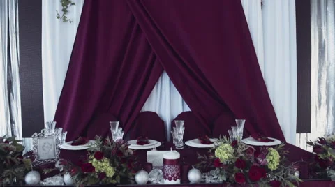 Decoration of a wedding dinner Stock Footage 54083143