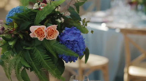 Decoration Of Wedding Flowers Stock Footage 59914044