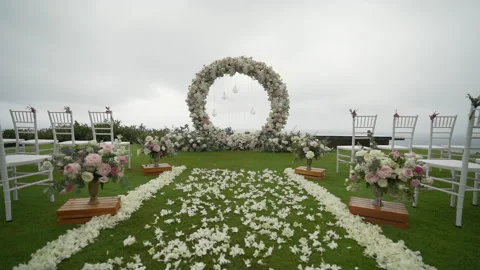 Decoration Wedding setup Stock Footage 156400740