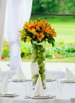 Decoration of wedding table Stock Photos