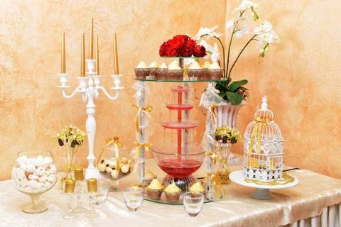 Decoration of wedding table Stock Photos