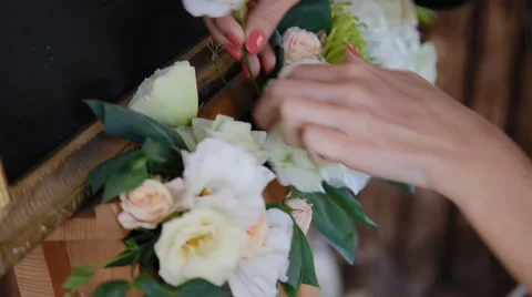 Decoration with white eustoma Stock Footage 45862382