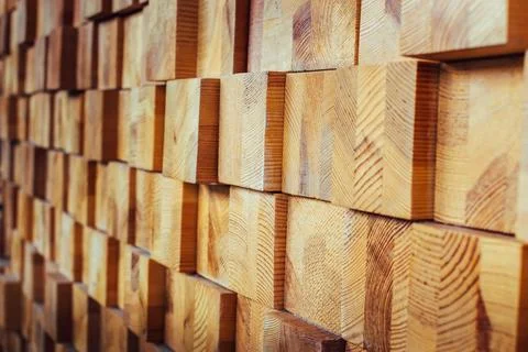 Decoration wooden blocks pattern, selective focus Stock Photos