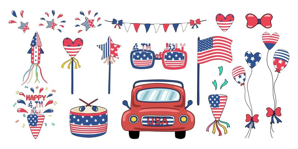 Decorations 4th of July  Stock-Illustration