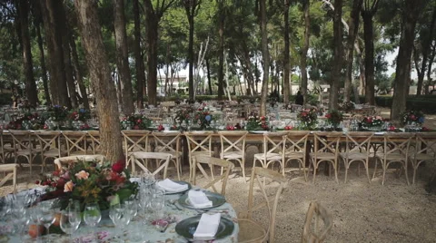 Decorations and serving the wedding table for guests 스톡 동영상 59790783