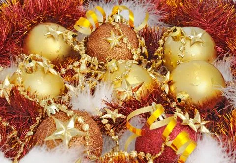 Decorations and swan's down Stock Photos