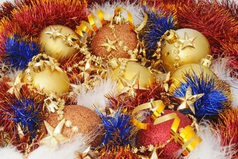 Decorations and swan's down Stock Photos