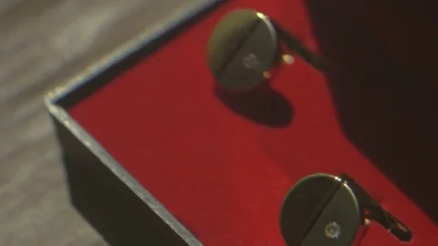 Decorations are in the box close up Stock Footage 81397730