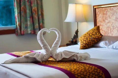 Decorations on the bed Stock Photos