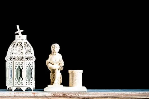 Decorations on a black background. Stock Photos