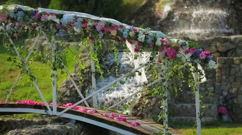 Decorations for the ceremony in the park Video stock 55788198