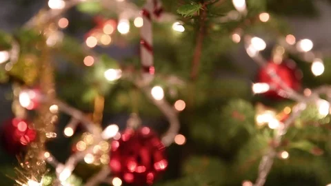 Decorations on the Christmas tree Stock Footage 69888786