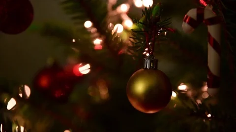 Decorations on the Christmas tree Stock Footage 69889466