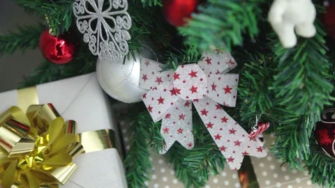 Decorations on the Christmas tree Stock Footage 70015953
