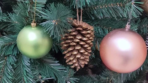Decorations of Christmas tree Stock Footage 144461496