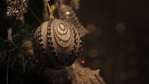 Decorations on a Christmas tree Stock Footage 166734115
