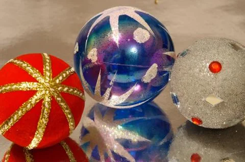 Decorations for a christmas tree Stock Photos