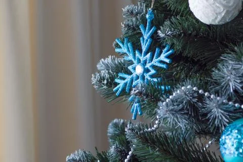 Decorations on the Christmas tree Stock Photos