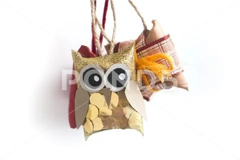 Decorations for christmas tree Stock Photos
