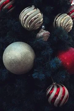 Decorations on the Christmas tree Stockfoto's