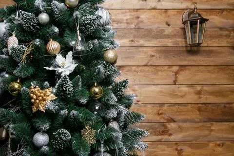 Decorations on the Christmas tree Stock Photos