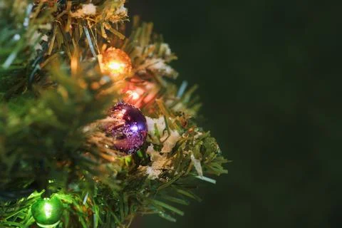Decorations On A Christmas Tree Stock Photos