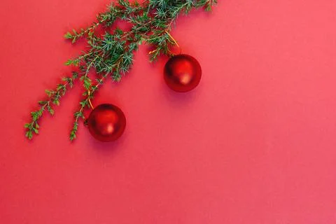 Decorations on Christmas tree Stock Photos