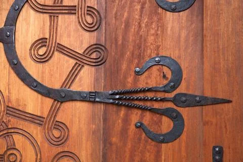 Decorations on door. Stock Photos