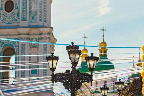 Decorations on The Easter Gift Festival. Easter holiday on the streets of Kyi Foto stock