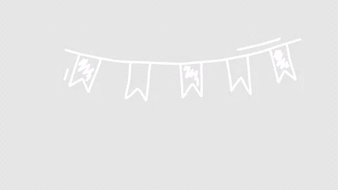 Decorations flags on a rope doodle animation Stock Footage 333985605