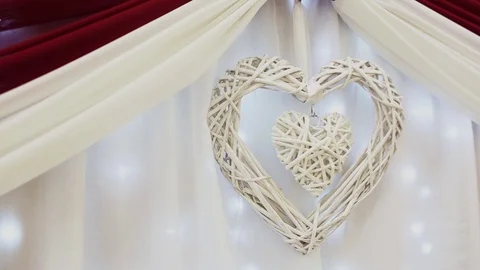 Decorations with heart. Wedding ceremony 스톡 동영상 103290361