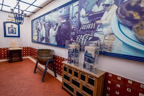 Decorations in Pasteis de Belem famous patisserie in Lisbon, Portugal Stock Photos