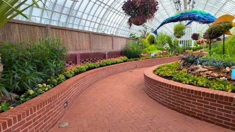 Decorations at Phipps Conservatory and Botanical Gardens in side view in Pi.. Video stock 327633175