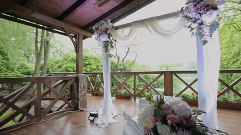 Decorations for wedding ceremony Stock Footage 76613543